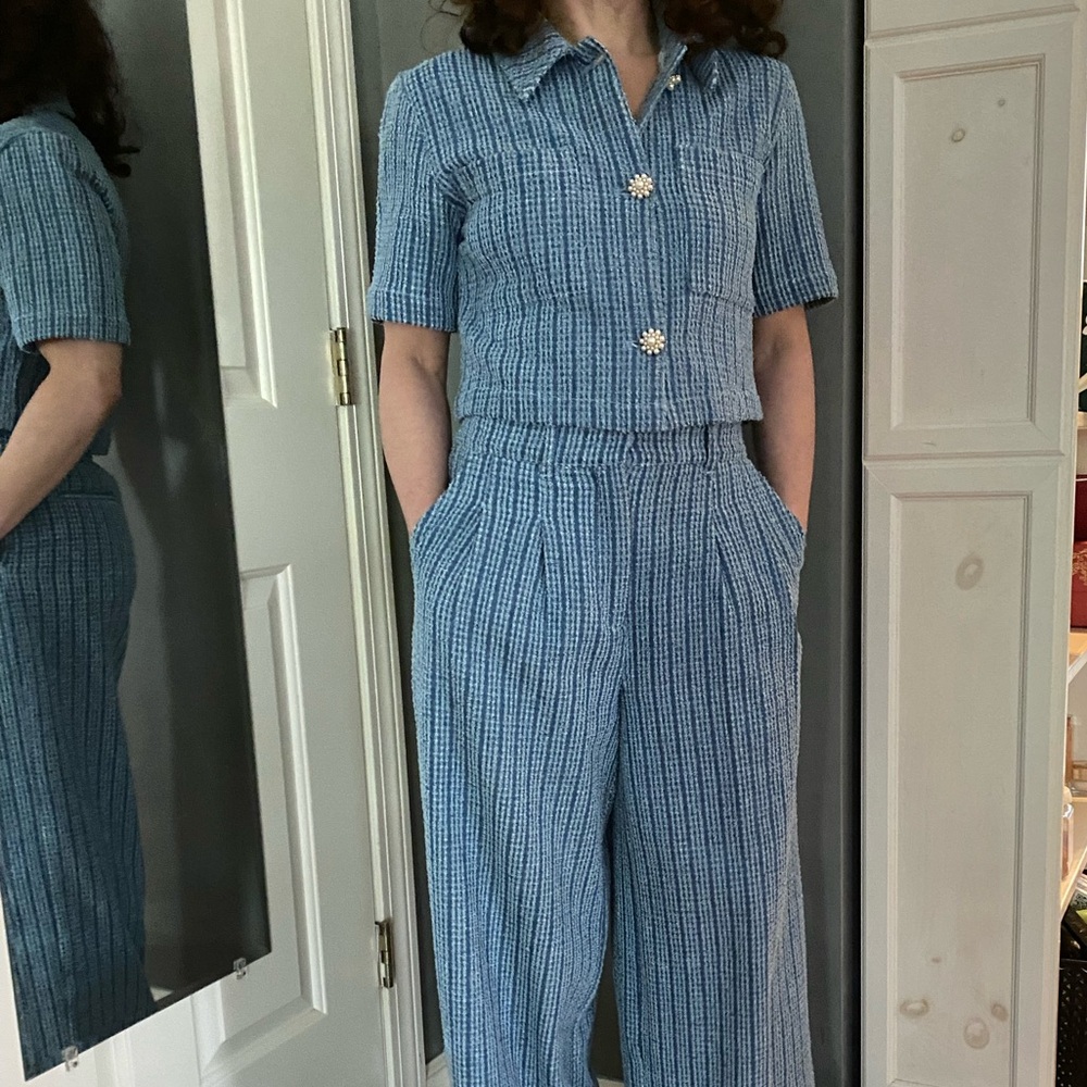 House of Harlow 1960 Blue tweed Suit XS/S